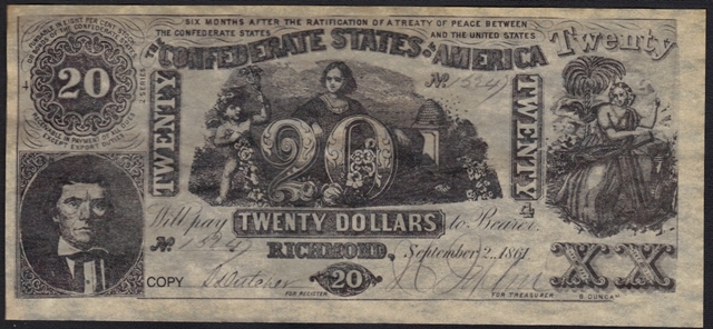 Antique Money FAKE ALERT Confederate States