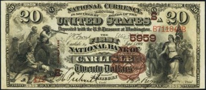 Rare Twenty Dollar Bills from the 1880s | Price Guide | Antique Money